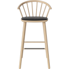 Sleek high bar stool - leather seat