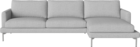 01-096-07 Veneda Sofa 3.5 seater with chaise longue - Right_Steel