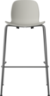 02-327-81 Seed High Chair H76 cm - Poly_Metal Legs_Chrome plated steel_Grey polypropylene