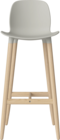 02-327-86 Seed High Chair H76 - Poly_Wood Legs_Oiled oak_Grey polypropylene