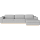 01-012-24 Sepia 4 Seater Sofa with Chaise Longue - Right