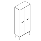 2554 + legs - Cupboard W800xD400xH1806 w/doors in A1 and B1 w/divider