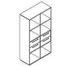 2414 incl. plinth - Bookcase W800xD350xH1454 w/2 drawers in A3+B3