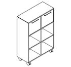 2315 + castors - Bookcase W800xD350xH1102 w/doors in A1+B1