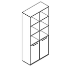2513 incl. plinth - Bookcase W800xD350xH1806 w/doors in A4+B4, w/divider