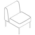 7256 - FRAMEwork seating low back mid. part 600, W600xD730xH800