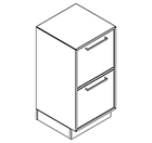 2115 + high plinth - Cupboard W408xD400xH750 w/door in A1+filingdrawer in A2