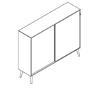 2366 + legs - Sliding door cabinet W1584xD400xH1102 2-sided right