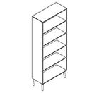 2504 + legs - Bookcase W800xD350xH1806 no divider