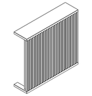 7716 - Reception front 1200x300x1102, top inwards (slats in oak/black)