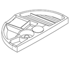 8993 - Suspended pencil tray, black plastic (345x208)
