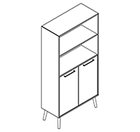 2413 + legs - Bookcase W800xD350xH1454 w/doors in A3 and B3, w/dividers behind doors