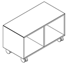 2108 + castors - Cupboard W800xD400xH368 w/divider