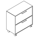 2244 + castors - Filing cabinet W800xD400xH750 w/2 filling drawers + conterweight