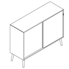 2261 + legs - Sliding door cabinet W1192xD400xH750 2-sided right