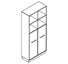 2514 + high plinth - Bookcase W800xD350xH1806 w/doors in A3+B3, w/divider
