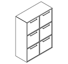 2385 - Bookcase top W800xD350xH1072 with 3 doors left and 3 doors right