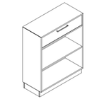 2714 + high plinth - Delta45 Bookcase W800xD350xH750 w/1 drawers in A1