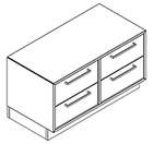 2110 + high plinth - Cupboard W800xD400xH368 w/2 drawers in A1+B1