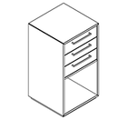 2112 incl. plinth - Cupboard W408xD400xH750 w/3 drawers in A1