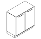 2251 + high plinth - Cupboard W800xD400xH750 w/doors in A1+B1 w/divider