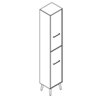 2632 + legs - Bookcase W408xD350xH2158 with 2 doors, left, in A1+A4