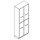 2646 + high plinth - Cupboard W800xD400xH2158 w/doors in A1/B1 and A4/B4 w/divider