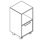 2113 + castors - Cupboard W408xD400xH750 w/door in A2