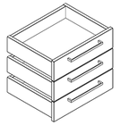 2939 - Drawer unit, 3 drawers 372x330 drawers for depth 350