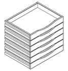 2918 - Skuffemodul m/6 skuffer 372x330 for dybe 350