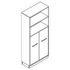 2524 + high plinth - Bookcase W800xD350xH1806 w/doors in A3+B3, w/dividers behind doors