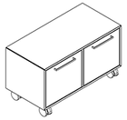 2109 + castors - Cupboard W800xD400xH368 with doors in A1+B1