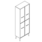 2646 + legs - Cupboard W800xD400xH2158 w/doors in A1/B1 and A4/B4 w/divider