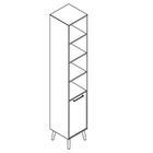 2655 + legs - Cupboard W408xD400xH2158 w/right hinged door in A5