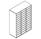 2307 incl. plinth - Bookcase W800XD350XH1102 w/36 pigeonholes