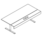 17006 - Sit/stand desk 2100x1000 (650-round)