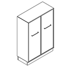 2321 + high plinth - Bookcase W800xD350xH1102 w/doors in A1+B1with divider