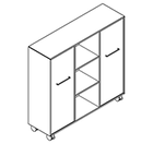 2333 + castors - Bookcase W1192xD350xH1102 w/2 doors in  A1+C1