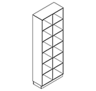 2602 + high plinth - Bookcase W800xD350xH2158 w/divider