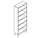 2604 + legs - Bookcase W800xD350xH2158 without divider
