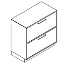 2244 + high plinth - Filing cabinet W800xD400xH750 w/2 filling drawers + conterweight