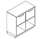 2245 + høj sokkel - Skab B800xD400xH750 m/låger i A1 og B1 m/mellemside