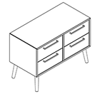 2110 + legs - Cupboard W800xD400xH368 w/2 drawers in A1+B1