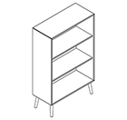 2304 + legs - Bookcase W800xD350xH1102 without divider
