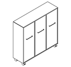 2336 + castors - Bookcase W1192xD350xH1102 w/left doors in A1+B1+right door C1