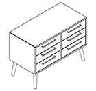2111 + legs - Cupboard W800xD400xH368 w/3 drawers in A1+B1