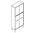 2516 + legs - Bookcase W800xD350xH1806 w/doors in A1/B1+ A3/B3 no divider