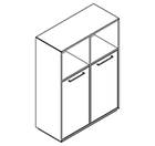 2316 incl. plinth - Bookcase W800xD350xH1102 w/doors in A2+B2 w/divider