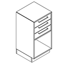 2112 + high plinth - Cupboard W408xD400xH750 w/3 drawers in A1