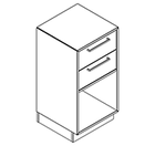 2114 + high plinth - Cupboard W408xD400xH750 w/2 drawers in A1